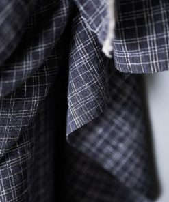 Leinen Wobble Navy Check