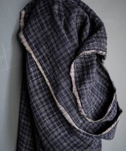Leinen Wobble Navy Check