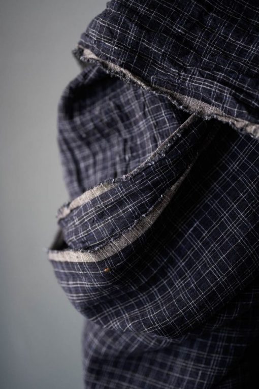 Leinen Wobble Navy Check