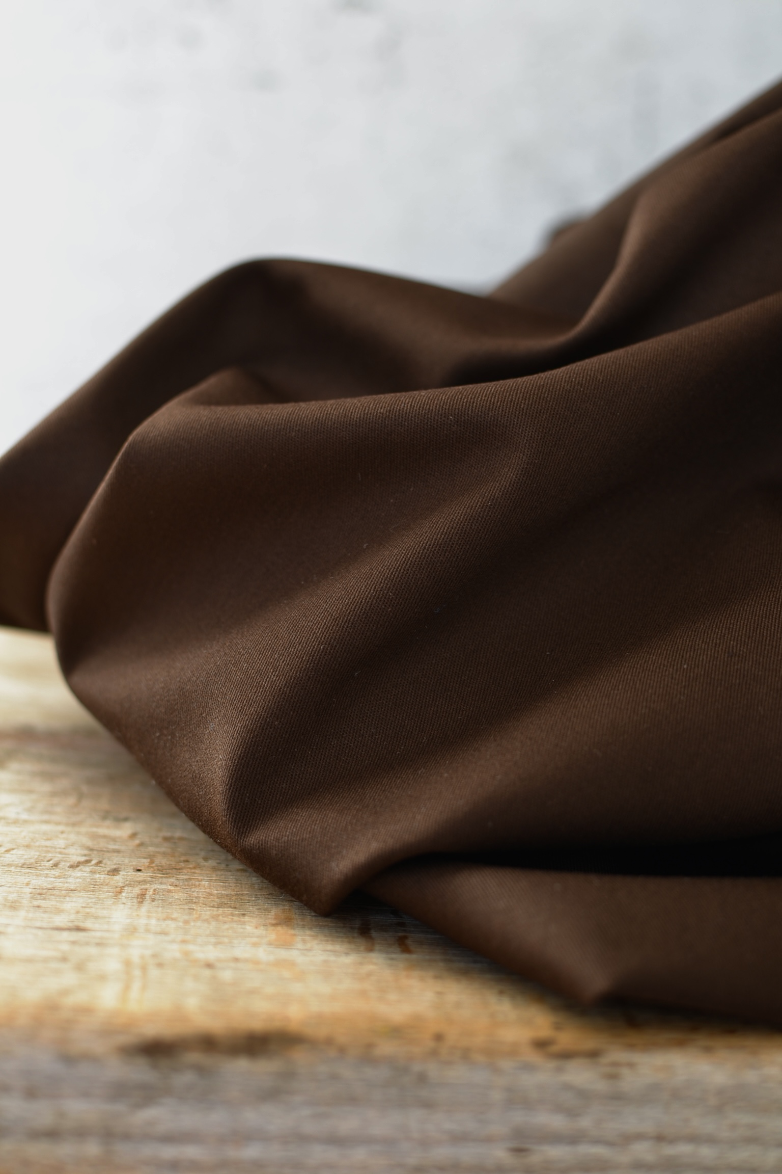 Trench Coat Stoff aus Italien schokobraun