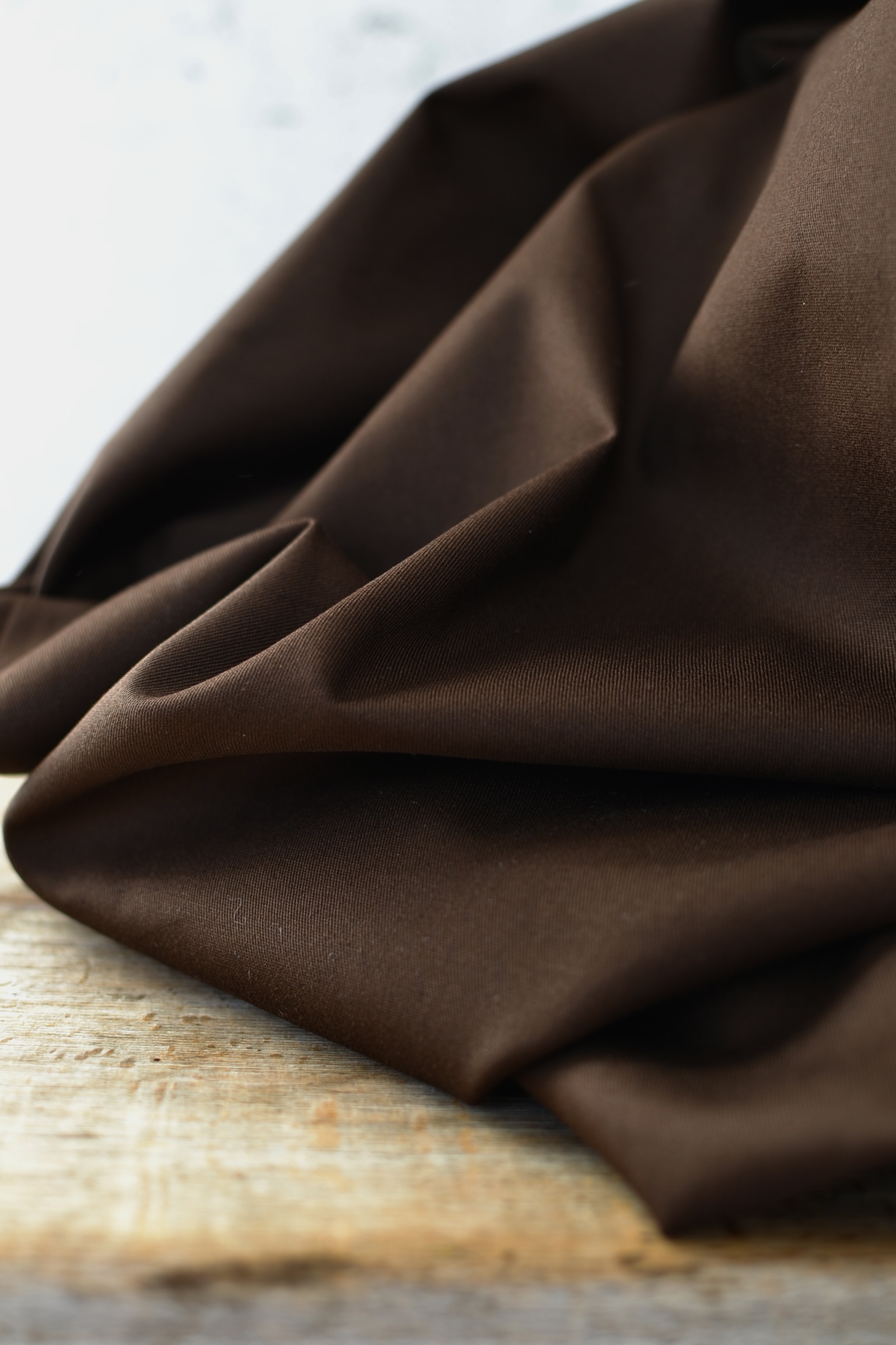 Trench Coat Stoff aus Italien schokobraun