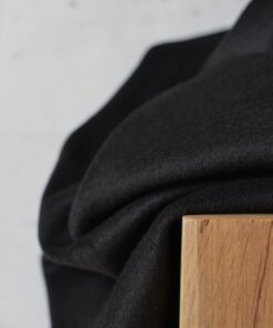 Mantelstoff Alpaka Schurwolle schwarz