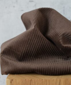 italienischer Cord Stoff Herbstfarbe dunkle Schokolade