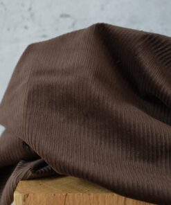 italienischer Cord Stoff Herbstfarbe dunkle Schokolade