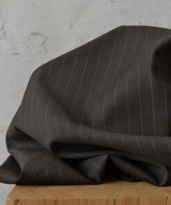 Designerstoff Schurwolle Seide Dunkelbraun