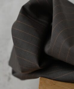 Designerstoff Schurwolle Seide Dunkelbraun