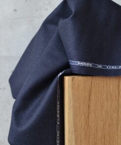 Schurwolle Flanell Blu Designerstoff Italien