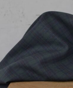 Schurwolle Tartanmuster Blau Grün aus Italien