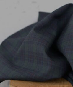 Schurwolle Tartanmuster Blau Grün aus Italien